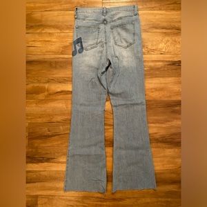 Fashion Nova Music Note Denim Flare Jeans